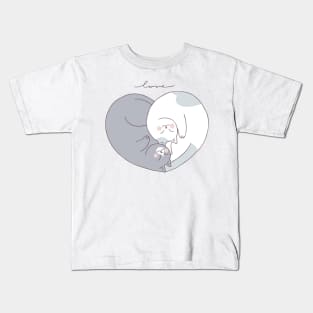 cats shaped love Kids T-Shirt